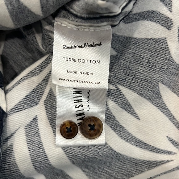 Vanishing Elephant Floral Short Sleeve Shirt Mens US M - Picture 6 of 7